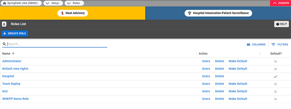 EMResource Roles List